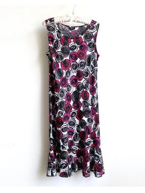Hobbs London Linen Dress with Swirly Print